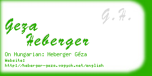 geza heberger business card