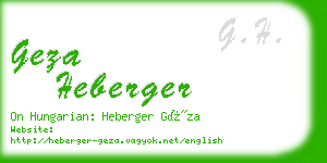 geza heberger business card
